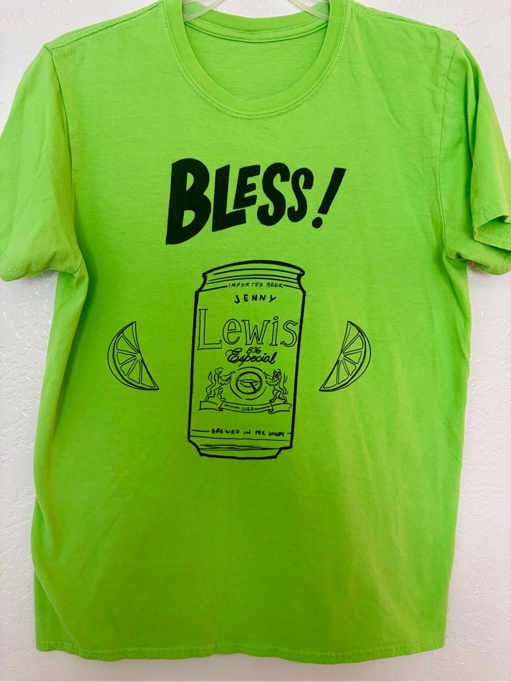 Jenny Lewis Modelo Especial Band Tee Lime Green US Size Medium